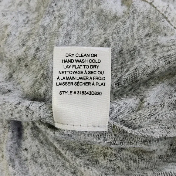 Rebecca Taylor Open Back Ruffle Grey Melange Jersey Short Flax Dress Size XS - Picture 10 of 16